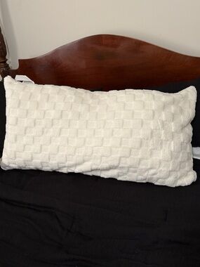 Comfort Bay Plush White Textured Decorative Body Pillow